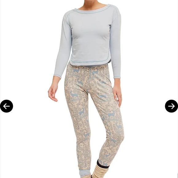Free People Pants - NWOT FREE PEOPLE Snow Chill Evening Thermal Pajama Pants Only Sz M